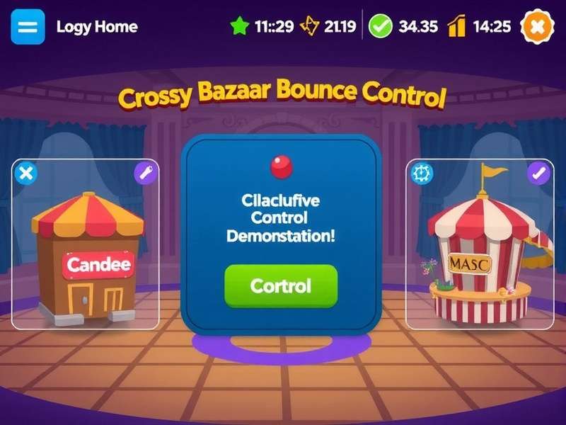 Character bouncing mechanics illustration Crossy Bazaar Bounce control demonstration